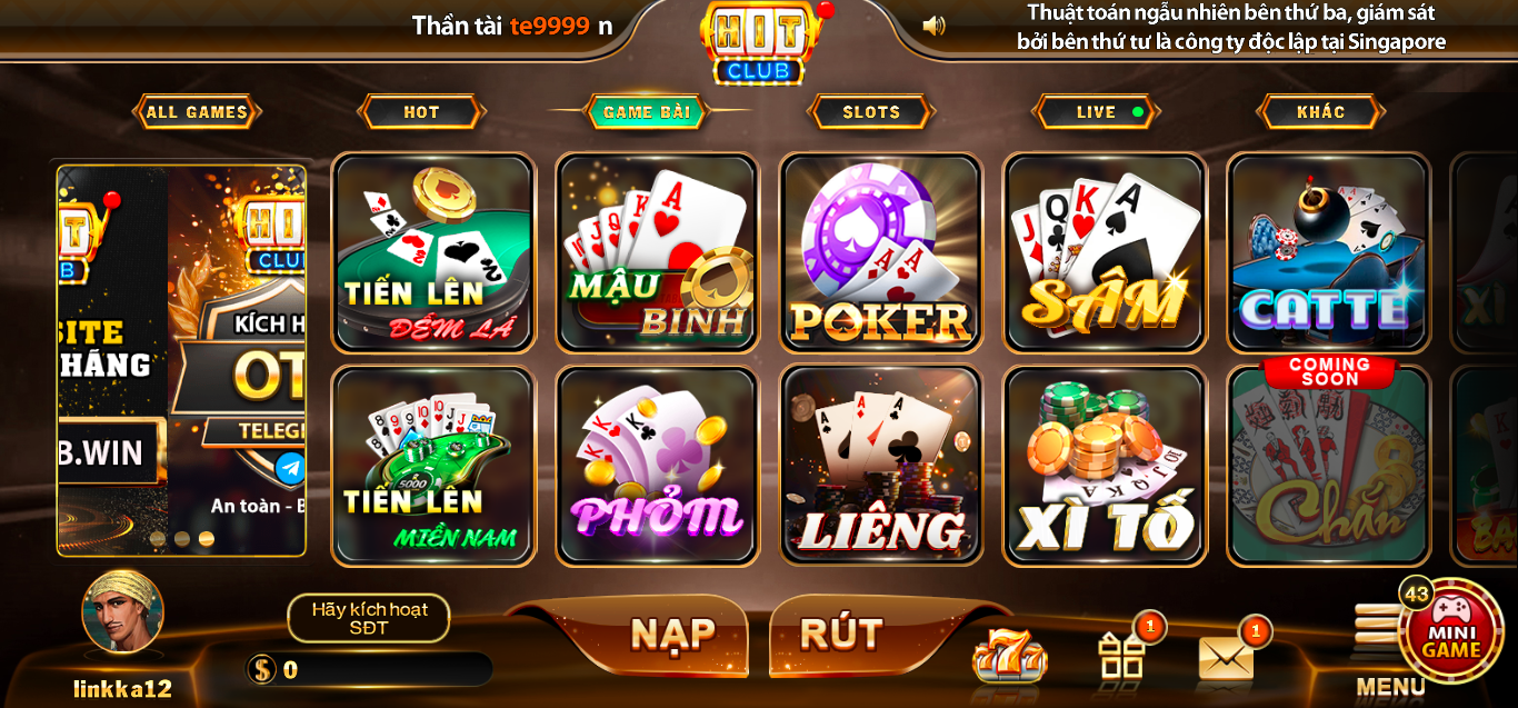 Hướng dẫn cách tham gia game bài đổi thưởng Tiến lên đếm lá Hitclub