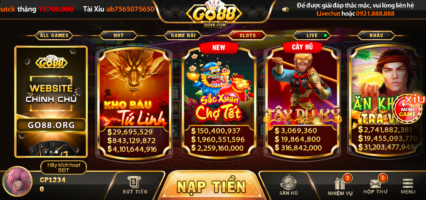 Tổng quan về trò Kho báu Tứ Linh tại cổng game đánh bài Go88