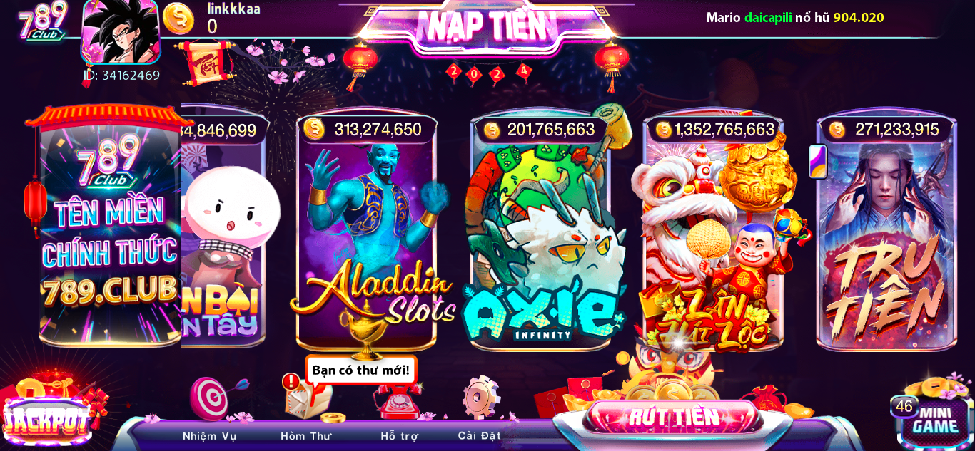 Giới thiệu game Aladdin Slots tại cổng game bài đổi thưởng 789club