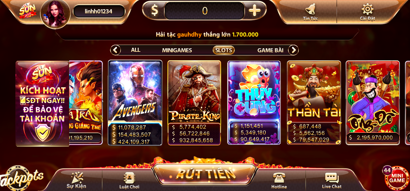 Tổng quan về trò chơi slots Avenger tại cổng game bài đổi thưởng Sunwin