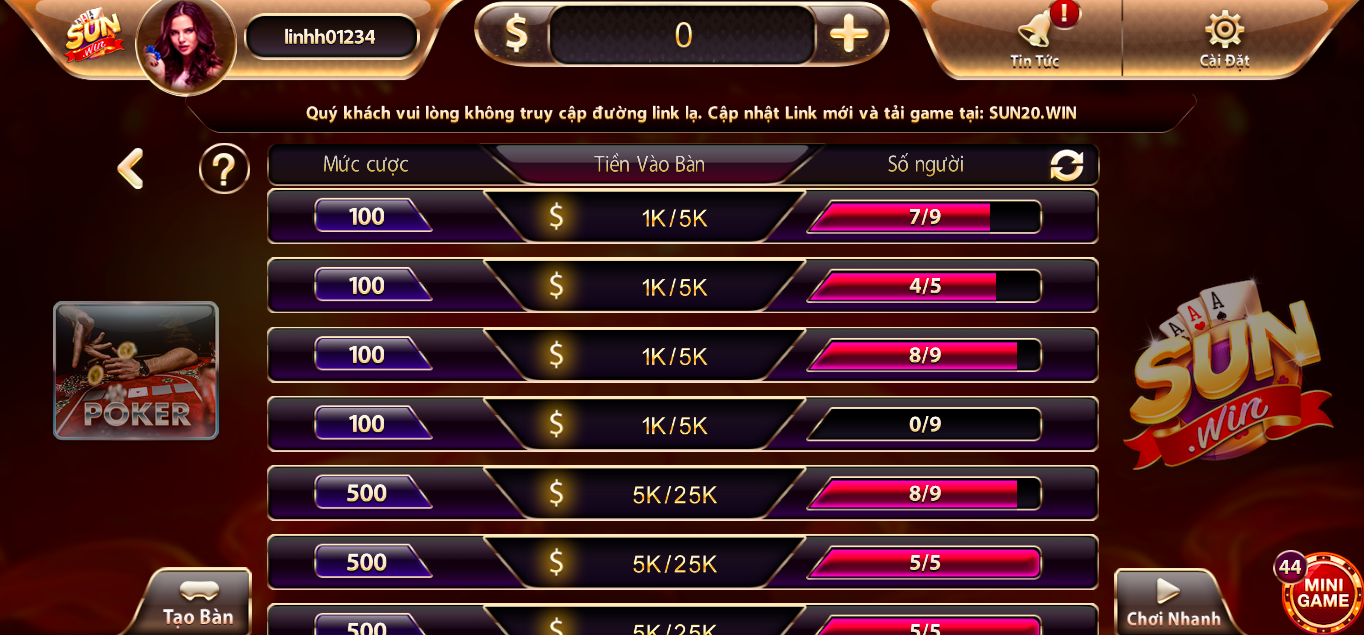 Lý do nên chơi đánh bài Poker Sunwin