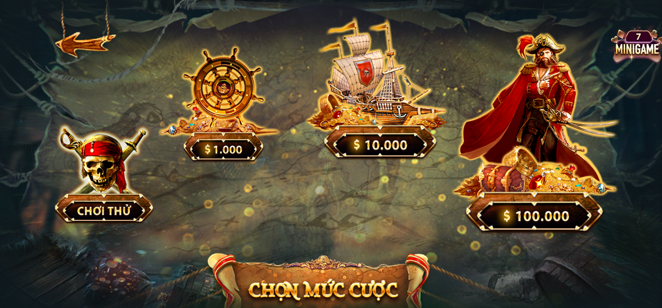 Các biểu tượng trong Pirate King tại cổng game đánh bài Gemwin