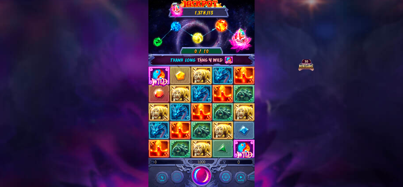 Một số biểu tượng trong Thần thú 4 tại cổng game đánh bài Gemwin