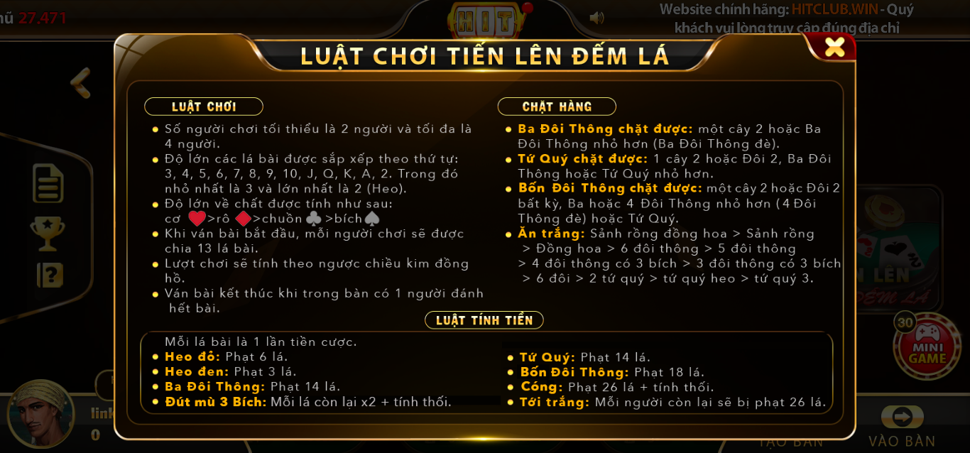 Luật chơi chi tiết game bài đổi thưởng Tiến lên đếm lá