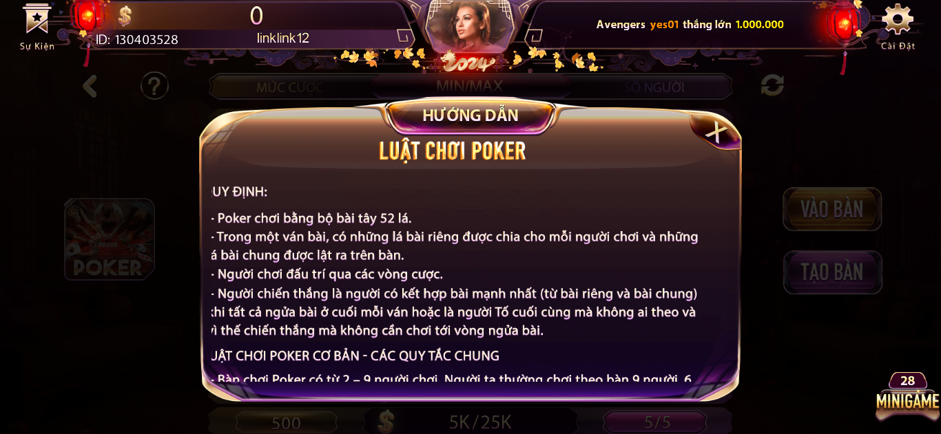 Những điều cần biết để chơi game bài đổi thưởng uy tín Poker dễ thắng